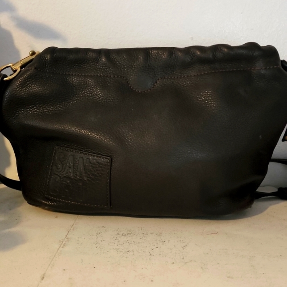 Used Sandro Brown Pebble Leather Hobo Shoulder Bag Meduim
